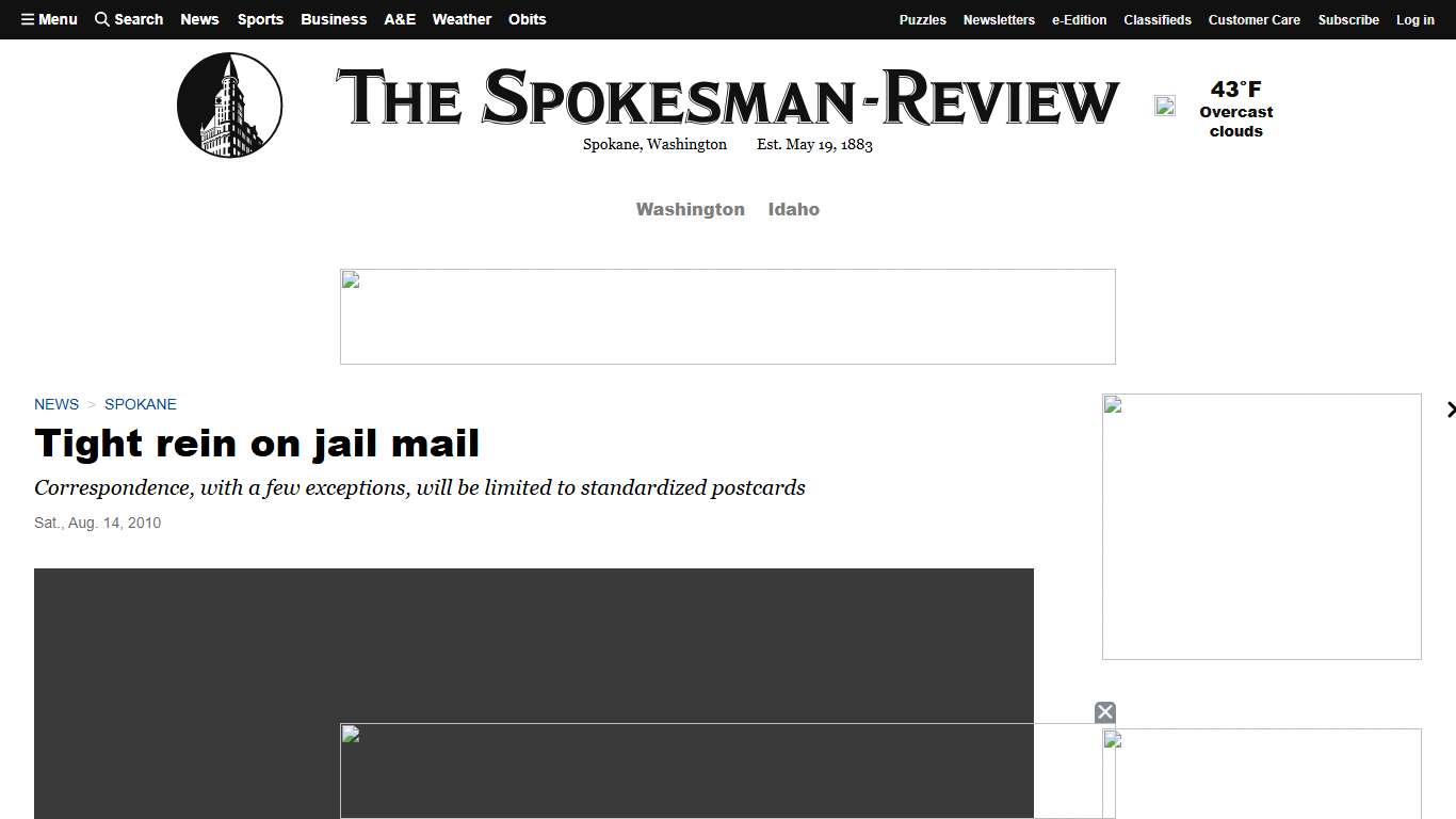 Tight rein on jail mail