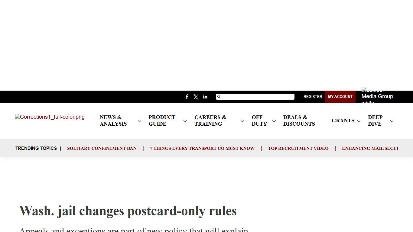 Wash. jail changes postcard-only rules